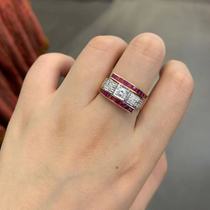 (bai old shop) beautiful Dadu Ruby Diamond platinum gold mixed ring deposit is not refundable