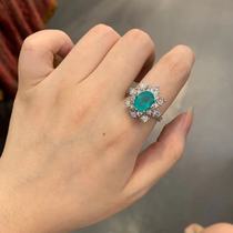 (bai old shop) 19 30 s platinum emerald rose full cut diamond ring deposit does not change