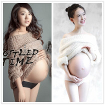 Pregnant women Photo costume photo studio photo dress shoulder sexy sweater hipster pregnant women photography clothing