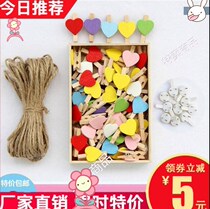 Creative Net red photo wall clip decoration hemp rope photo clip girl heart room layout dormitory photo frame hanging wall
