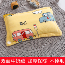 Milk Suede Children Pillow Kindergarten 3-6-8 years old Nap Special Cartoon Small Whole Head Plus Suede Pillowcase