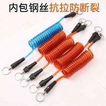 Electric wrench safety rope 360deg rotating thick anti-falling belt spiral buckle steel high-altitude anti-falling rope