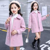 Girls Mao jacket 2021 new CUHK Tong Han version of the Han Chinese version of the Childrens Childrens Childrens Childrens Autumn Winter and the Great Clos