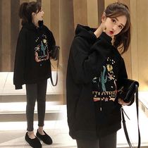 Pregnant womens clothes spring and autumn coat womens long coat Net red pregnant womens autumn suit fashion out autumn and winter