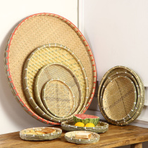 Agricultural dustpan bamboo sieve pure handmade bamboo plaque bamboo sieve bamboo basket with holes non-porous round dustpan farm bamboo rice sieve drying