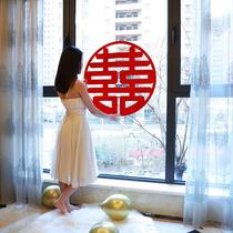 Wedding supplies Daquan flocking cloth marriage room decorate the window door electrostatic xi zi men stickers