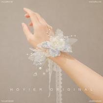 Bracelet bridesmaid wrist flower advanced sense props gray Korean fairy best man bridesmaid Super fairy beautiful champagne girl