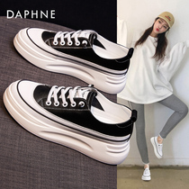 Daphne little white shoes womens shoes 2022 new spring and autumn thick bottom sports sails cloth shoes Summer genuine leather casual board shoes