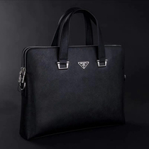 Overseas Supreme Prada mens bag leather large capacity Mens shoulder Hand bag cross business briefcase
