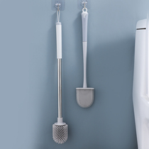 Household silicone toilet without dead corner toilet brush toilet long handle extended brush cleaning artifact stainless steel soft wool