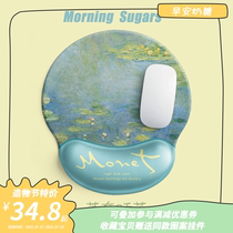 Monet water lily oil painting Mouse pad Wrist mouse pad Cushion pad Hand holder Abstinence department Mouse pad for men and women students literature and art
