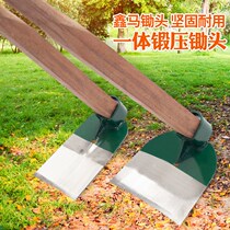Agricultural thickened stainless steel all-steel large hoe outdoor dual-purpose vegetable digging land digging bamboo shoots farm tools household weeding