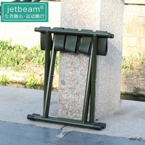 Folding stool portable outdoor ultra-light thickened iron Mazza Folding small stool with backrest Military training Mazza