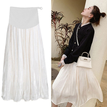  Maternity skirt spring and summer 2021 new super fairy skirt adjustable pregnant women belly gauze skirt loose pleated skirt