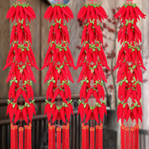 Moving moving living room decoration wedding room decoration supplies Mid-Autumn Festival National Day festive red pepper firecrackers string New year hanging ornaments