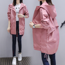  Maternity clothes 2021 autumn new Korean loose plus size hooded jacket fashion mid-length spring and autumn windbreaker women