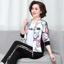 361 middle-aged and elderly sports suit women Spring and Autumn 40-year-old 50 mother Jordano middle-aged casual three-piece cotton