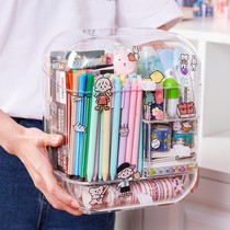 Desktop stationery storage box acrylic student office finishing artifact large capacity creative simple transparent Pen Holder