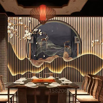 Titanium rockery screen wine cabinet indoor sales department grille partition hotel art landscape fake background wall customization