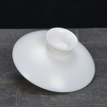 Dechina white porcelain lid bowl tea cup single lid vegetarian three-cap bowl lid tea bowl large lid tea set zero match