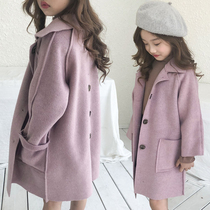 Korean girls double-sided wool coat 2021 new style big boy Yangqi net red medium and long autumn and winter coat tide