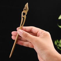 Sandalwood hairpin simple green sandalwood antique hand carved simple panfa ancient decoration classical hairpin