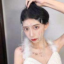 Retro handmade water drop tassel hairclip pin hairpin curtain eyebrows eyebrow heart drop Hanfu ancient style hair accessories