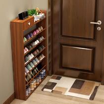 Small shoe cabinet narrow 17cm ultra-thin high cabinet vertical tilt type small home door door outside shoe shelf