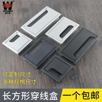 Office desk Aluminum alloy square wire box Alloy threading hole Alloy wire hole cover Desktop wire box 80*80mm