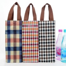 Medium thickness waterproof water cup storage bag Kettle tote bag small bag grid cup sleeve large capacity Cup bag