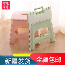 Xinjiang folding stool Household living room toilet stool Outdoor travel portable folding mini plastic stool