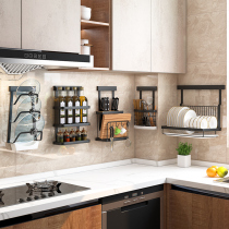 Stainless steel multilayer lid rack with water-receiving wall-mounted kitchen shelving free of stiletto lid shelf draining shelf