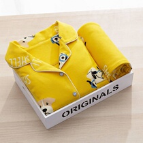 Spring and Autumn Pajamas Womens Suit Long Sleeve Pants Loose Korean Leisure Students Summer and Winter Large Size Ladies Home Clothes