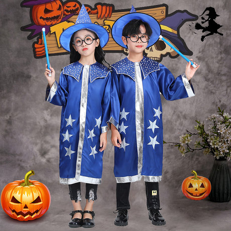 万圣节儿童服装cos演出服套装男童女童女巫斗篷哈利波特披风服饰