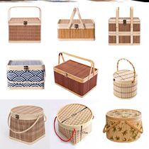 Bamboo basket bamboo basket Mid-Autumn Festival moon cake Dragon Boat Festival Zongzi New Year packaging bamboo box hairy crab dried fruit soil egg basket