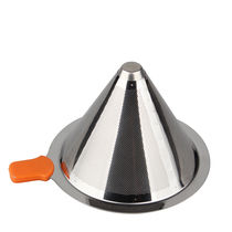 Stainless steel hand-brewed coffee filter Drip coffee filter Ultra-fine filter-free paper filter cup household funnel