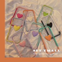 Brief Joins Fresh Small Love Collision Color Border applies iPhone13 12Pro Max Apple 11 phone shell 12 new xs transparent xr anti-fall xsmax male and female