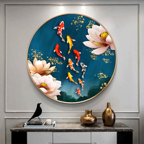 Small cross stitch 2021 new round lotus nine fish figure new Chinese self-embroidery embroidery cotton thread Daquan atmospheric 5d