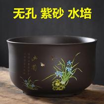 Hydroponic flowerpot ceramic clearance size water lily bowl lotus copper money grass daffodil flower pot creative hydronic non-porous purple sand