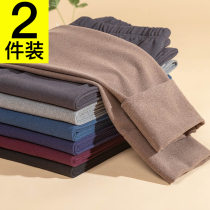 Duvet Fever No-Scratches Warm Pants Men Winter Plus Suede Slim Fit Pants Cotton Sweatpants Workout Underfloor Threading Pants