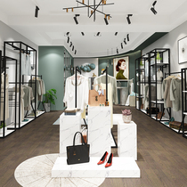 Clothing store display rack floor-standing womens clothing store shelf display rack store hanging clothes elevated mens decoration style