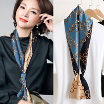 Small strip scarlet girl spring autumn floating with decorative neck and neck tie thin scarf square towels with shirt suit