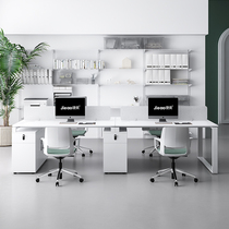 Staff desk chair combination minimalist modern desk 4 people with designer office Screen staff table 6 people
