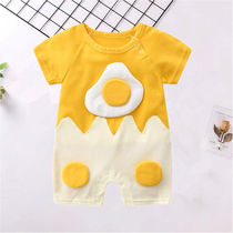 Baby one-piece summer mens and womens baby pure cotton newborn short-sleeved romper thin pajamas climbing clothes out clothes