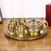 European metal vintage elephant wine set Bronze 6-piece set Home home decoration ornaments handicraft furnishings