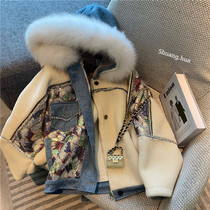 Lamb hair short cotton clothes women 2021 Winter new fashion retro loose thick design feel wool collar coat