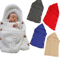 Amazon Spring Summer Infant Hair Thread Knit Baby Sleeping Bag Both Sides Can Open Button Outdoor Cart Sleeping Bag