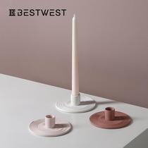 Bossi Home Brief Modern Round Ceramic Wax Candleholder Pendulum Pieces Home Living Room Candle Light Dinner Decorative Props