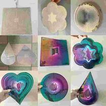 Manufacturer Straight Battalion Metal 3D Swivel Wind Bell Stainless Steel Handiwork Feng Shui Decoration Dynamic Wind Transfer Foreign Trade Supplier