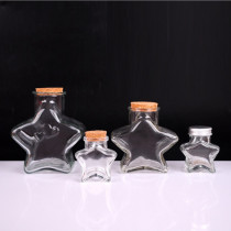 Spot supply cork five-pointed star glass bottle lucky star bottle glass wishing bottle star bottle drift bottle empty bottle